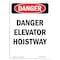 Signmission Safety Sign, OSHA Danger, 5" Height, Portrait Elevator Hoistway, Portrait OS-DS-D-35-V-2237 - alternate 1
